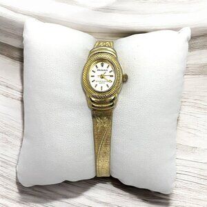 Milan Womens Gold-Tone Quartz Watch With Genuine Diamond Accent & Textured Metal